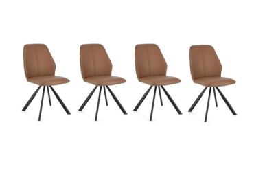 BIZZOTTO Chaise 4 Chaises Maxwell Pu Cognac