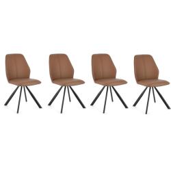 BIZZOTTO Chaise 4 Chaises Maxwell Pu Cognac