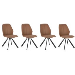 BIZZOTTO Lot 4 chaises 4 Chaises Maxwell Pu Cognac