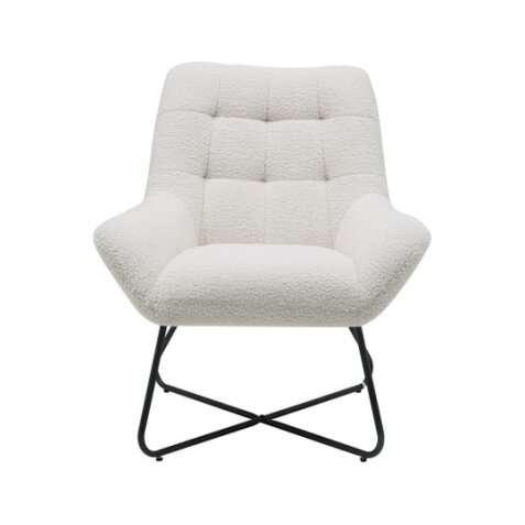 PRO LIVING Fauteuil Bouclette blanc