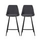 PRO LIVING Tabouret de bar Lot de 2 Tabourets plan de travail Bari gris foncé