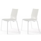 POINTHOUSE Lot 2 chaises Lot de deux chaises ELENA blanches