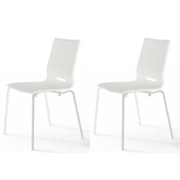 POINTHOUSE Lot 2 chaises Lot de deux chaises ELENA blanches