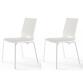 POINTHOUSE Lot 2 chaises Lot de deux chaises ELENA blanches