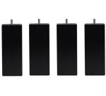 MRG Jeu de pieds Carré Lupin H 15 cm D 6.5 cm vernis naturel filetage 8 mm