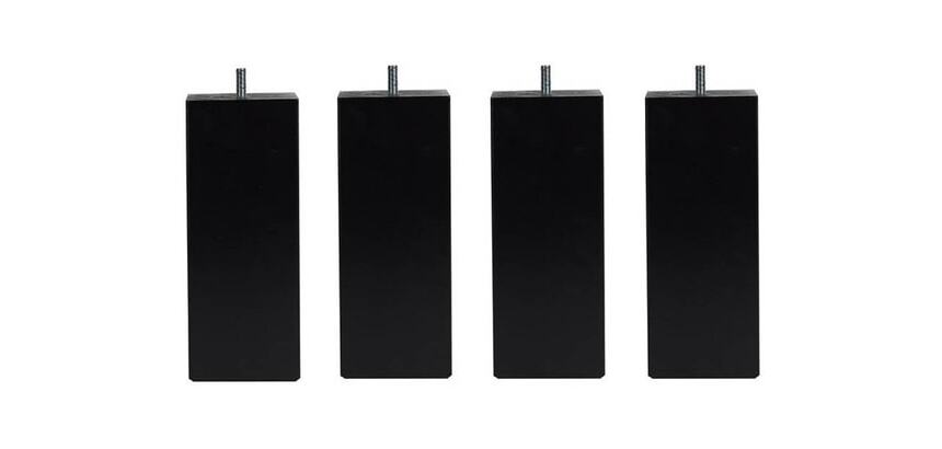 MRG Jeu de pieds Carré Lupin H 15 cm D 6.5 cm vernis naturel filetage 8 mm