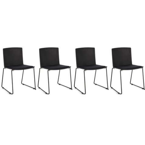 BIZZOTTO Chaise 4 Chaises Giulia Noir/Noir