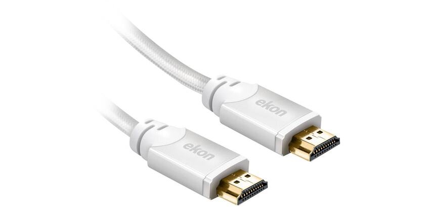 EKON Câble HDMI 3m - Câble HDMI 2.1 connecteurs 8K blanc