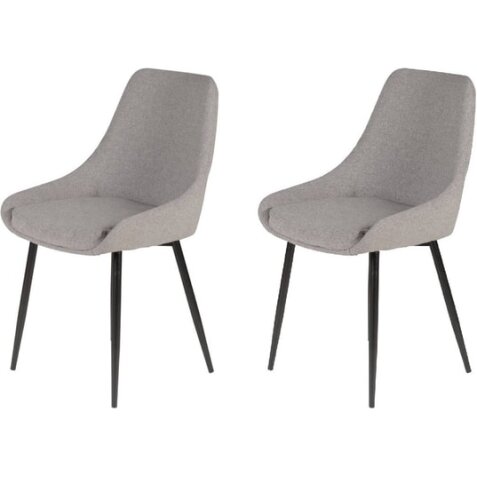 PRO LIVING Chaise Lot de 2 chaises BARI gris clair