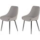 PRO LIVING Chaise Lot de 2 chaises BARI gris clair