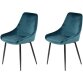 PRO LIVING Chaise Lot de 2 chaises Bari Velour Bleu