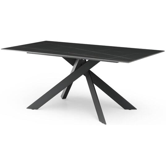 PRO LIVING Table de salle à manger Cruise céramique effet marbre noir 180x90x76 cm