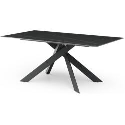 PRO LIVING Table de salle à manger Cruise céramique effet marbre noir 180x90x76 cm