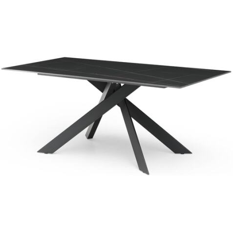 PRO LIVING Table de salle à manger Cruise céramique effet marbre noir 180x90x76 cm