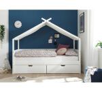 CONCEPT1 Lit enfant Juletta 90x200cm blanc