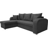 UB DESIGN Canapé lit Bari gris foncé réversible avec tiroir et coffre