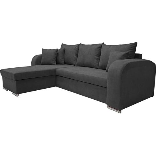 UB DESIGN Canapé lit Bari gris foncé réversible avec tiroir et coffre