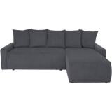 UB DESIGN Canapé lit Shelby angle droit convertible gris foncé