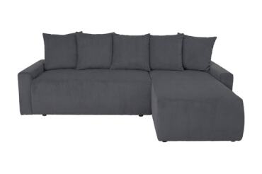UB DESIGN Canapé lit Shelby angle droit convertible gris foncé
