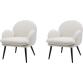 PRO LIVING Fauteuil tissu Lot de 2 Fauteuils Oreo Bouclette blanc