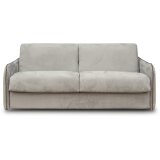 CITY Canapé lit Augusta 3 places microfibre beige/marron 160