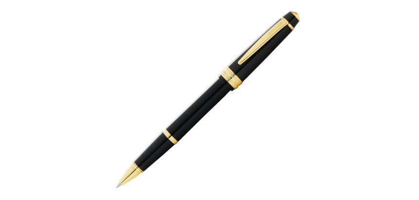 Penna roller Bailey Light - punta F - fusto nero/oro - Cross