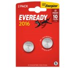 Micropila Eveready Lithium CR2016 - 3V - a pastiglia - litio - Energizer - blister 2 pezzi