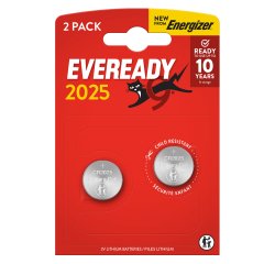 Micropila Eveready Lithium CR2025 - 3V - a pastiglia - litio - Energizer - blister 2 pezzi
