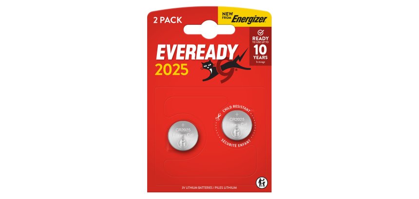 Micropila Eveready Lithium CR2025 - 3V - a pastiglia - litio - Energizer - blister 2 pezzi