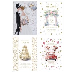 Biglietto Matrimonio - con foil oro e rilievo - fantasie assortite - Rex Sadoch