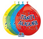 Palloncino - diametro 26 cm - lattice - Tanti auguri - conf. 10 pezzi
