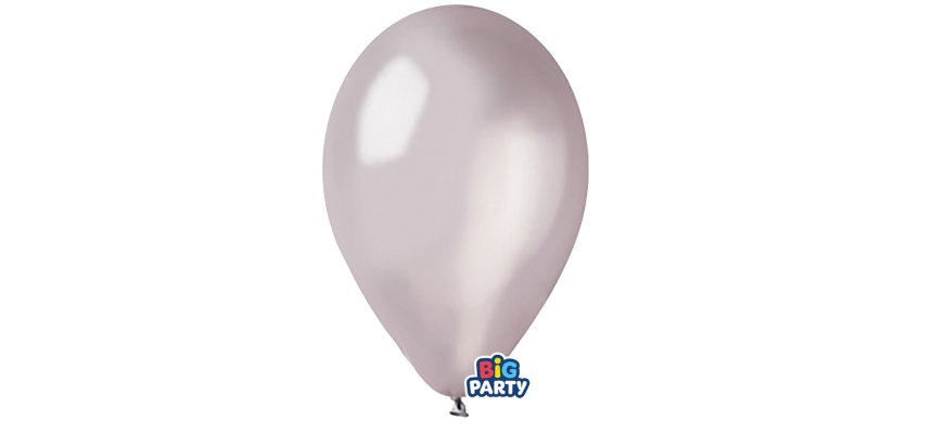 Palloncino - diametro 26 cm - lattice - metal argento - conf. 12 pezzi