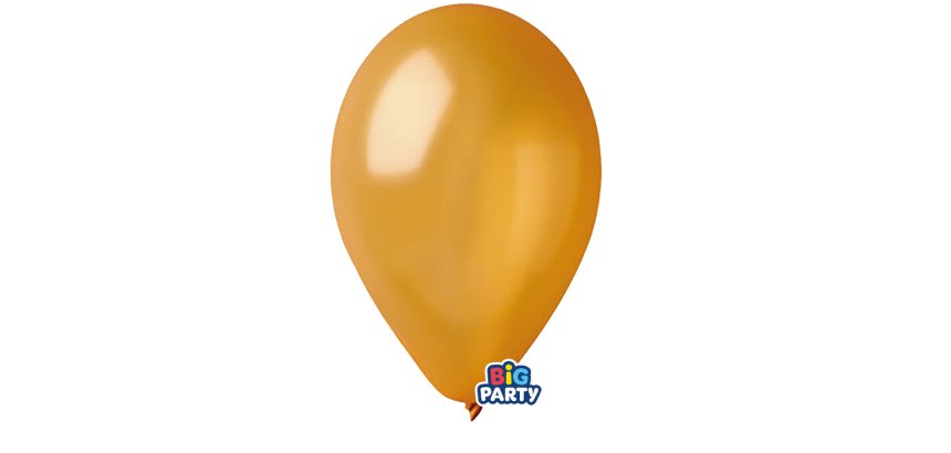 Palloncino - diametro 26 cm - lattice - metal oro - conf. 12 pezzi