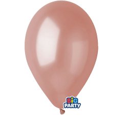 Palloncino - diametro 26 cm - lattice - metal rosa gold - conf. 12 pezzi