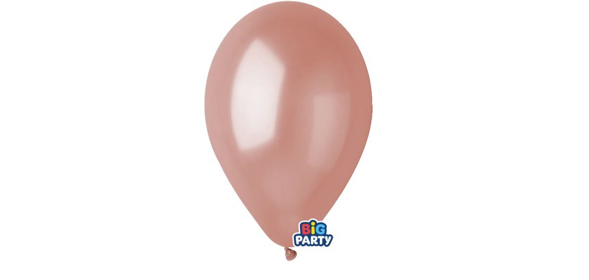 Palloncino - diametro 26 cm - lattice - metal rosa gold - conf. 12 pezzi