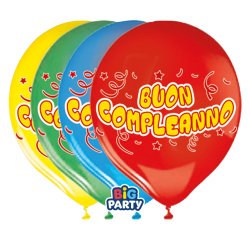 Palloncino - diametro 30 cm - lattice - Buon compleanno - conf. 8 pezzi