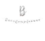 Festone Buon compleanno - in cartoncino - argento - Big Party