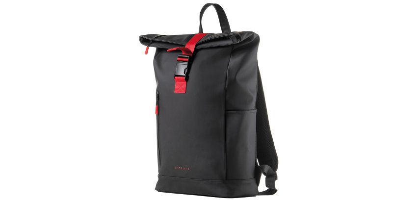 Zaino Roll-top Drop2Go - 30 x 42 x 14 cm - gomma - nero - In Tempo