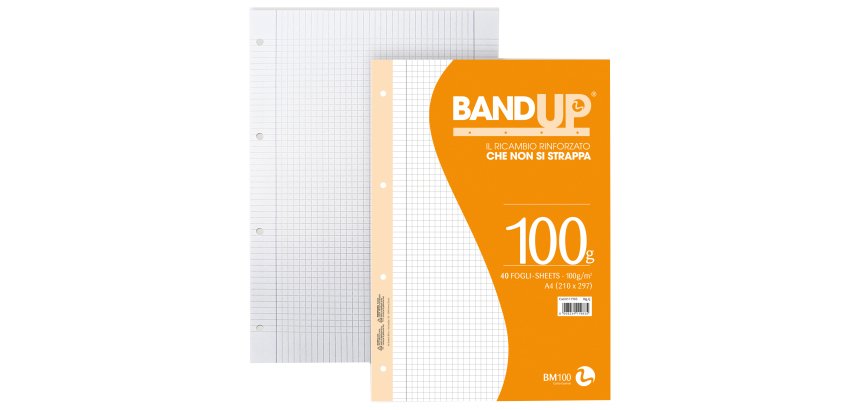 Ricambi BandUP forati rinforzati - A4 - 5mm c/margine - 100gr - BM - conf. 40 pezzi
