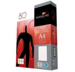 Carta Paperline Copy - A4 - 210 x 297 mm - 80 gr - bianco - 4fori - conf. 500 fogli