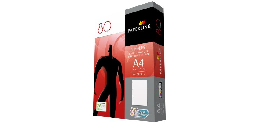 Carta Paperline Copy - A4 - 210 x 297 mm - 80 gr - bianco - 4fori - conf. 500 fogli