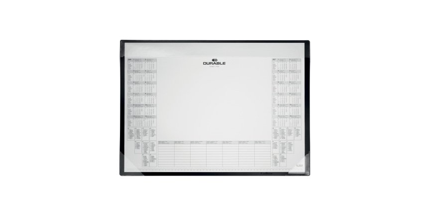 Sottomano in PP - con calendario e blocco appunti da 25 fogli - 60 x 43cm - nero - Durable