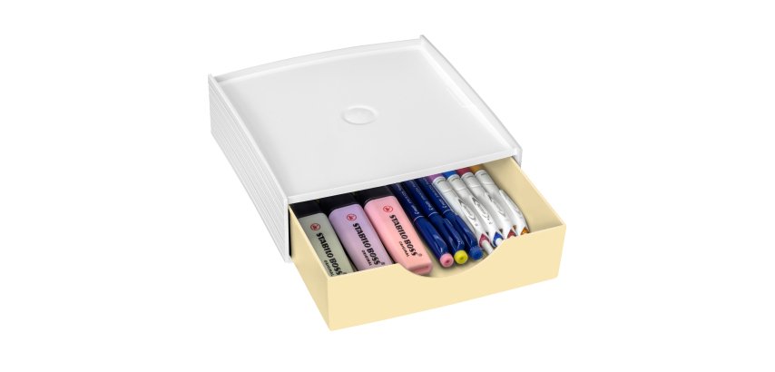 Cassettiera componibile Storage box -  18,6 x 18,5 x 6,4 cm  - giallo chiaro - Cep