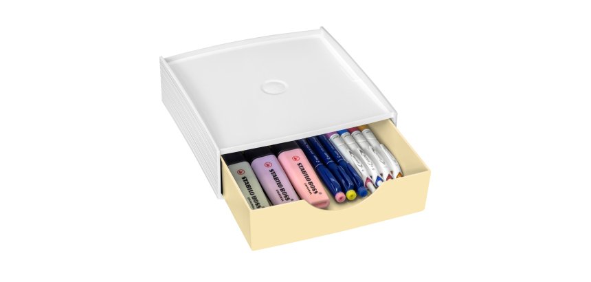 Cassettiera componibile Storage box -  18,6 x 18,5 x 6,4 cm  - giallo chiaro - Cep