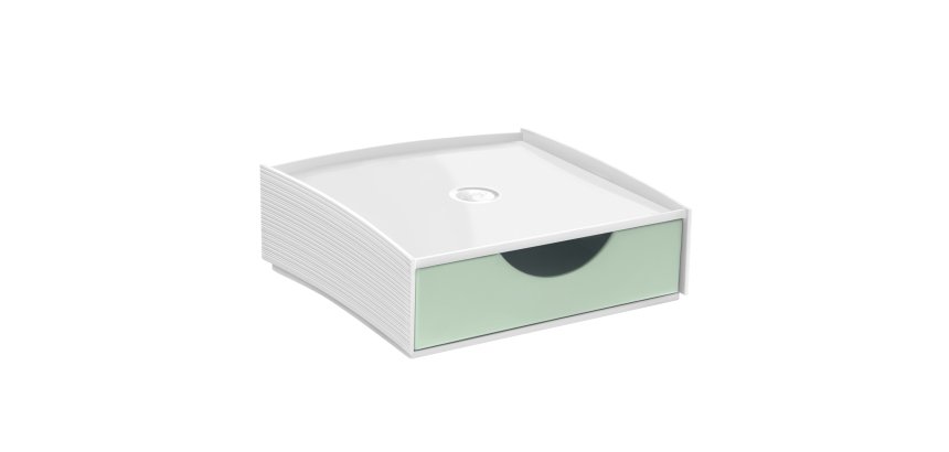 Cassettiera componibile Storage box -  18,6 x 18,5 x 6,4 cm  - verde salvia - Cep