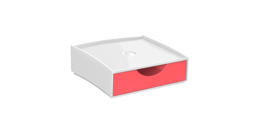 Cassettiera componibile Storage box -  18,6 x 18,5 x 6,4 cm  - rosso - Cep