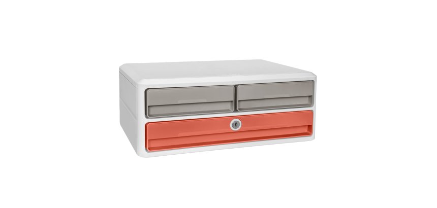 Cassettiera Moov'up Terra nova - 2 cassetti piccoli + 1 grande - 37 x 27,45 x 14,6 cm - multicolore - Cep