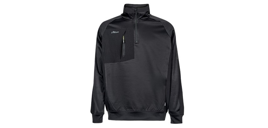 Felpa mezza zip Leeds - taglia M - nero - U-Power