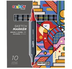 Marcatore Sketch marker - colori assortiti - Carioca Plus - conf. 10 pezzi