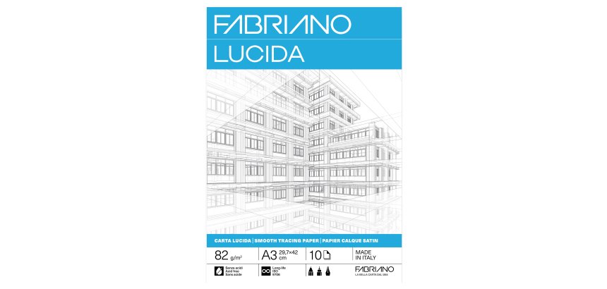 Blocco carta lucida - A3 - 29,7 x 42 cm - 10 fogli - 82gr - Fabriano